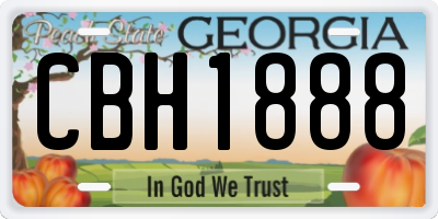 GA license plate CBH1888