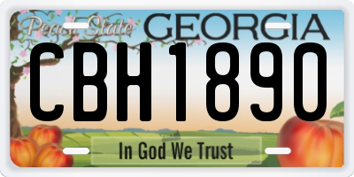 GA license plate CBH1890