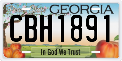 GA license plate CBH1891