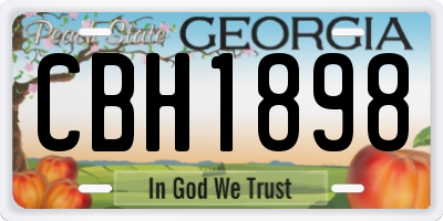 GA license plate CBH1898