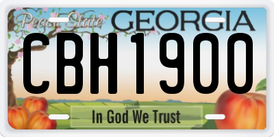 GA license plate CBH1900