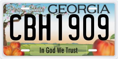 GA license plate CBH1909