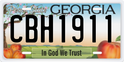 GA license plate CBH1911