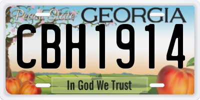 GA license plate CBH1914