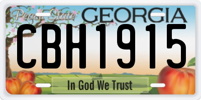 GA license plate CBH1915