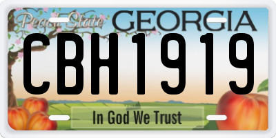 GA license plate CBH1919