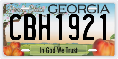 GA license plate CBH1921