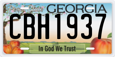 GA license plate CBH1937