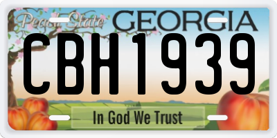 GA license plate CBH1939