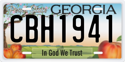 GA license plate CBH1941