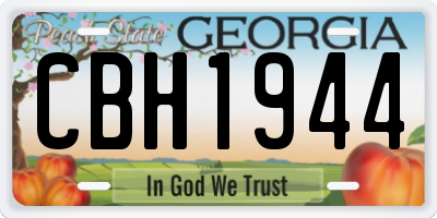 GA license plate CBH1944