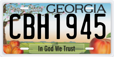 GA license plate CBH1945