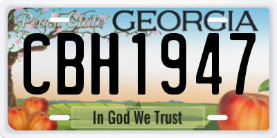 GA license plate CBH1947