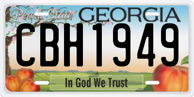 GA license plate CBH1949