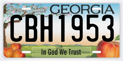 GA license plate CBH1953