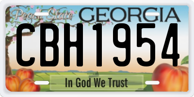 GA license plate CBH1954