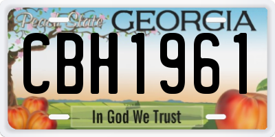 GA license plate CBH1961