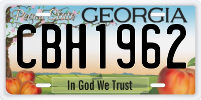 GA license plate CBH1962