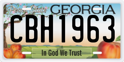 GA license plate CBH1963