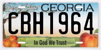 GA license plate CBH1964