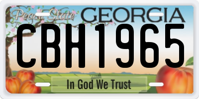 GA license plate CBH1965