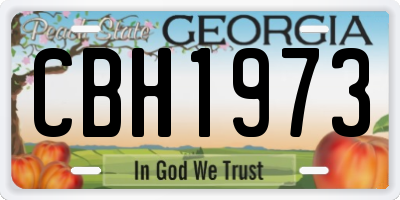 GA license plate CBH1973