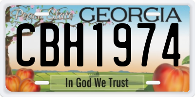 GA license plate CBH1974