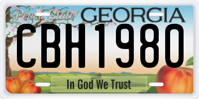 GA license plate CBH1980