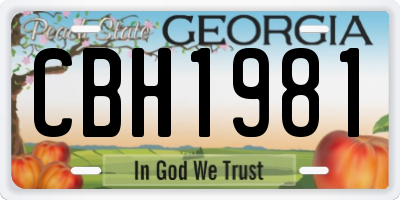 GA license plate CBH1981