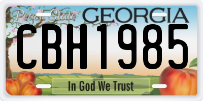 GA license plate CBH1985