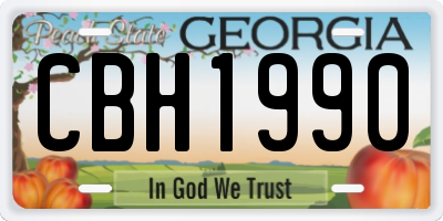 GA license plate CBH1990