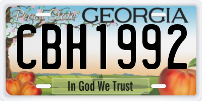 GA license plate CBH1992