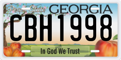 GA license plate CBH1998