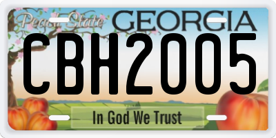 GA license plate CBH2005