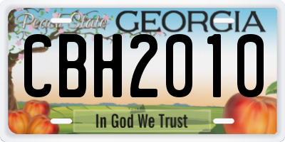 GA license plate CBH2010