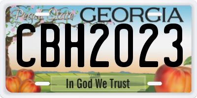 GA license plate CBH2023