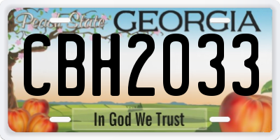 GA license plate CBH2033