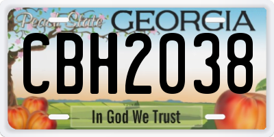 GA license plate CBH2038