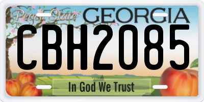 GA license plate CBH2085