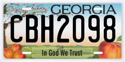 GA license plate CBH2098