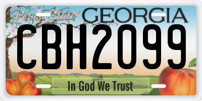 GA license plate CBH2099