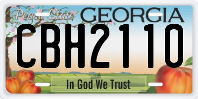 GA license plate CBH2110
