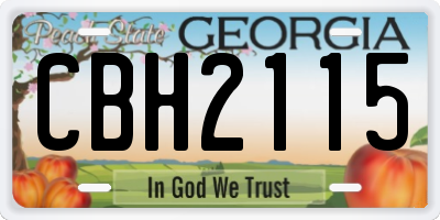 GA license plate CBH2115