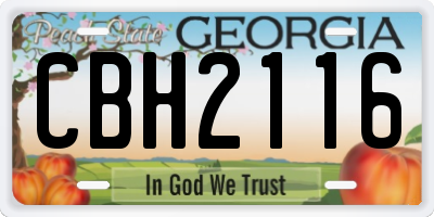 GA license plate CBH2116