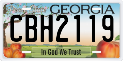 GA license plate CBH2119