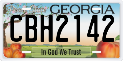 GA license plate CBH2142