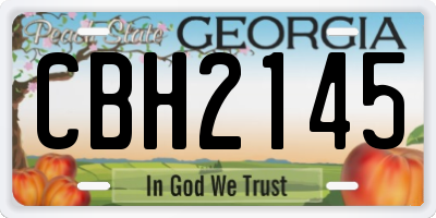 GA license plate CBH2145