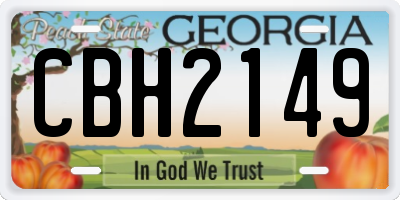 GA license plate CBH2149