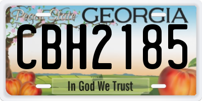 GA license plate CBH2185