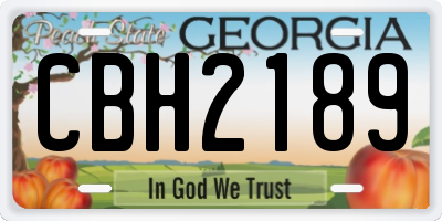 GA license plate CBH2189